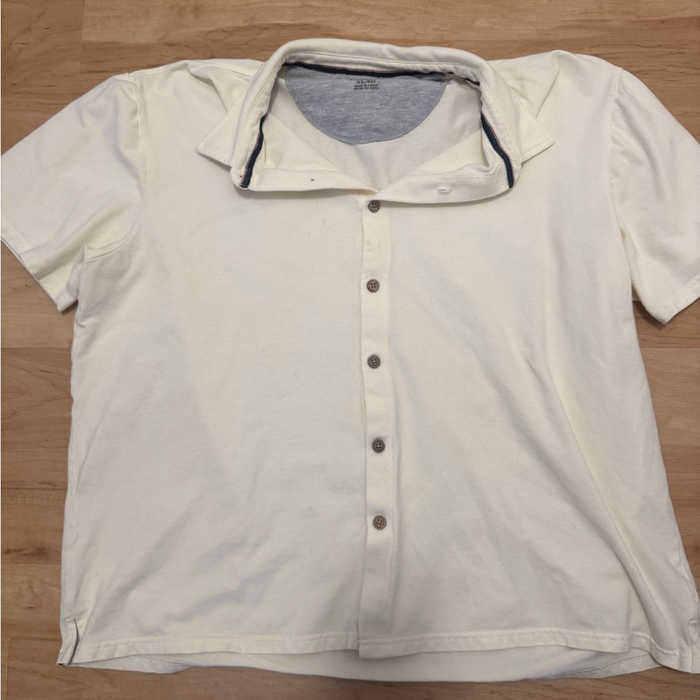 Men's Weatherproof Vintage Cream Cotton Button Down Shirt Size XL